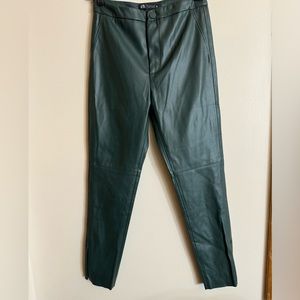 Forest Green Zara Trouser Faux Leather size Medium